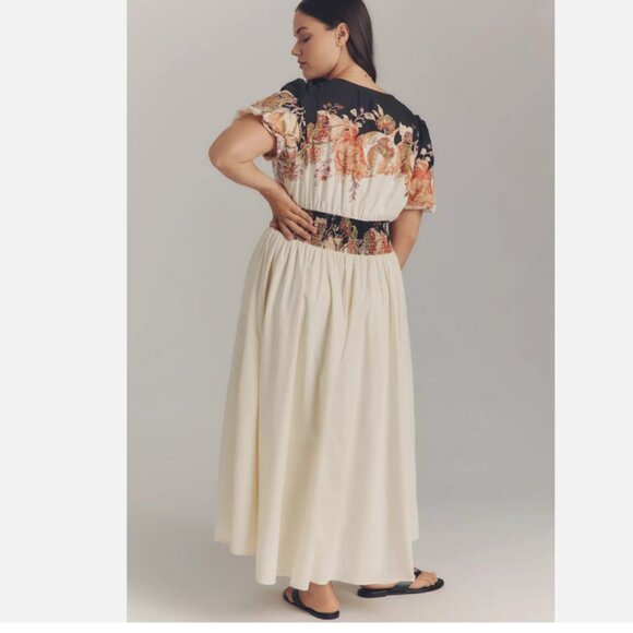 Anthropologie The heynasreen Katerina Button-Front Dress Floral Size 2X NWT Plus - Picture 5 of 7